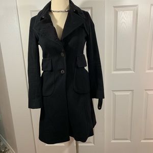 Elie Tahari pea coat black size small 100% wool